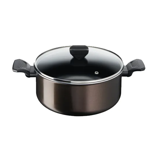TACHO TEFAL EASY COOK & CLEAN 24CM + TAMPA VIDRO - B5544602